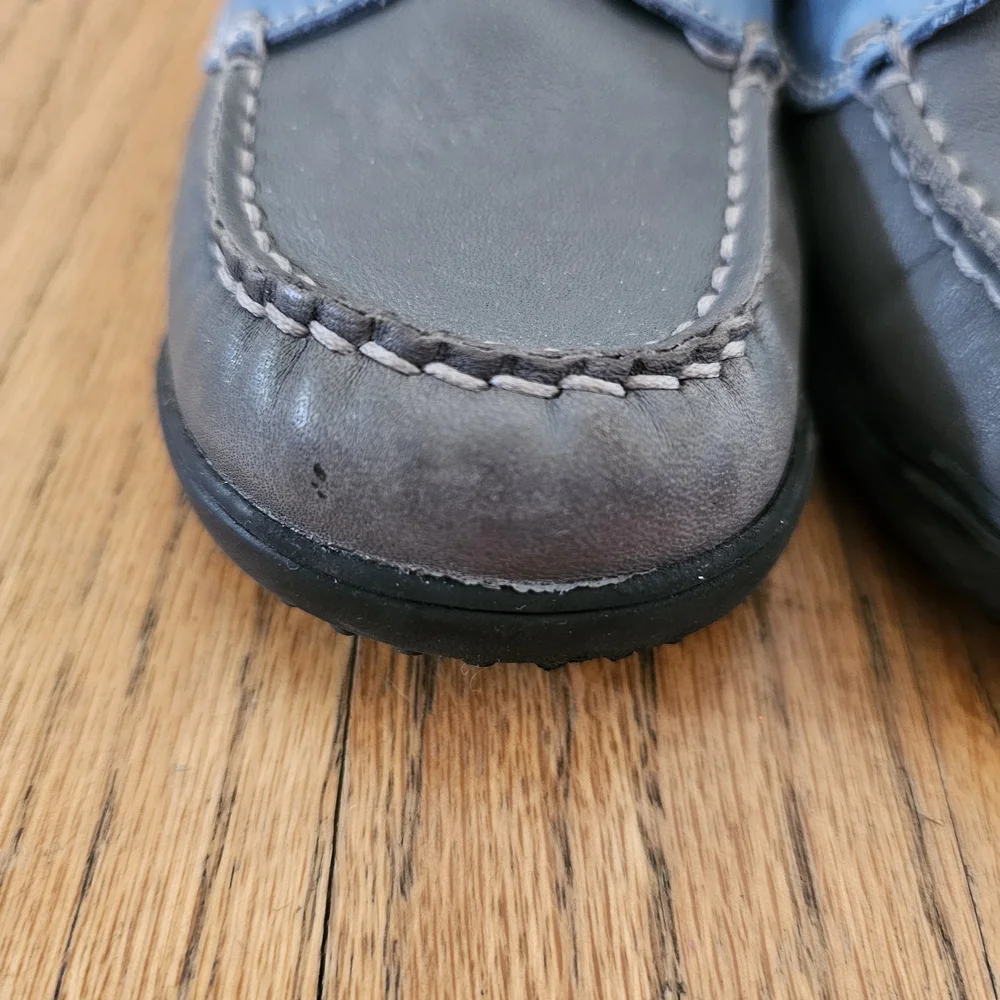 Naturino Blue and Gray Moccasins Boys Size 10/10.5 EU 27
